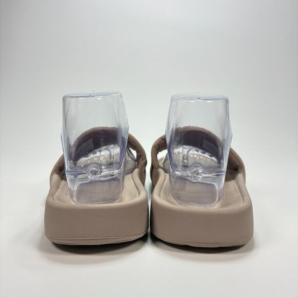 All In Motion Slide Sandals Taupe Brown Slip On Pool Beach Shoes Women's Size 10 - Picture 5 of 9